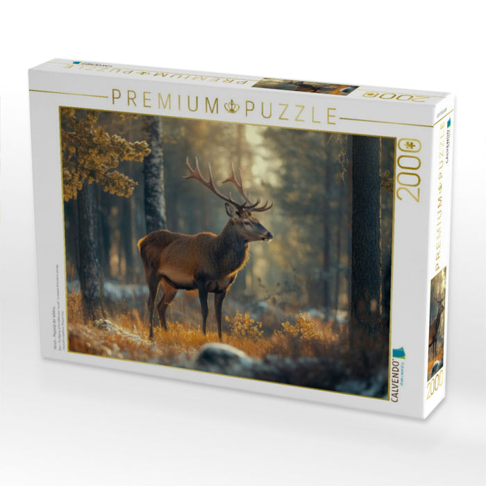 Hirsch - Majestät der Wildnis - CALVENDO Foto-Puzzle'