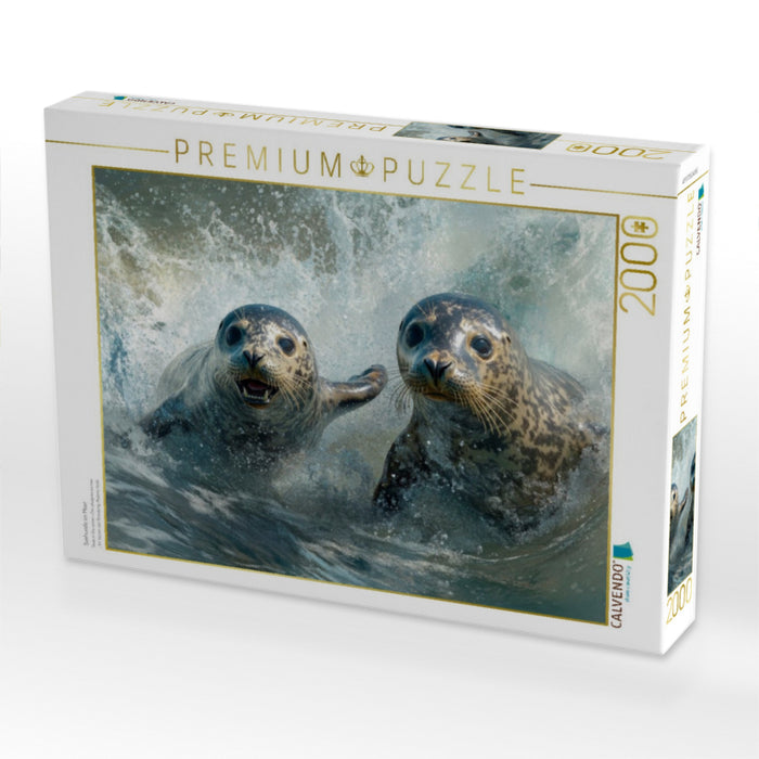 Seehunde im Meer - CALVENDO Foto-Puzzle'