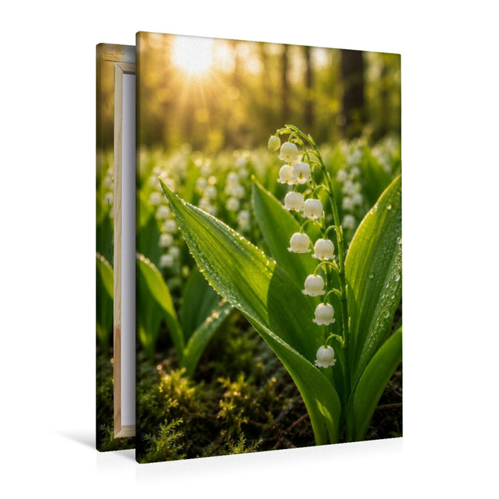 Premium Textil-Leinwand Maiglöckchen im Morgenlicht