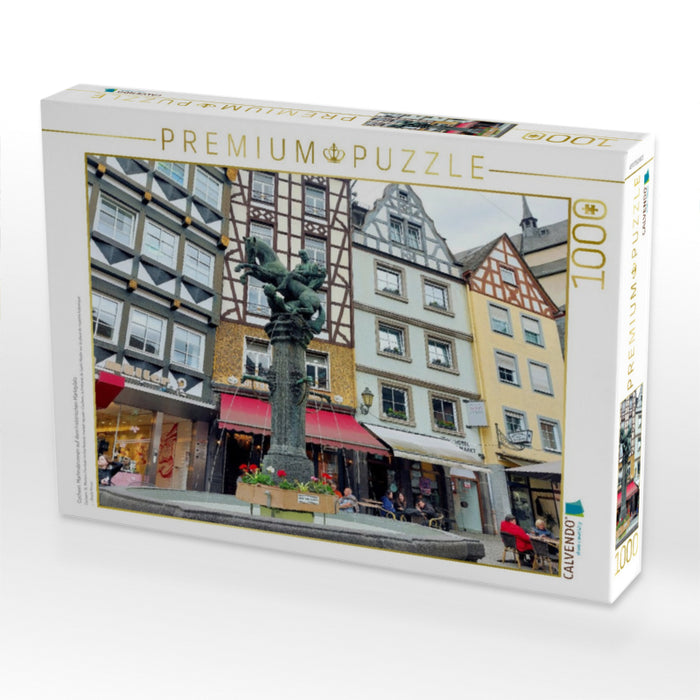Cochem, Martinsbrunnen auf dem historischen Marktplatz - CALVENDO Foto-Puzzle'