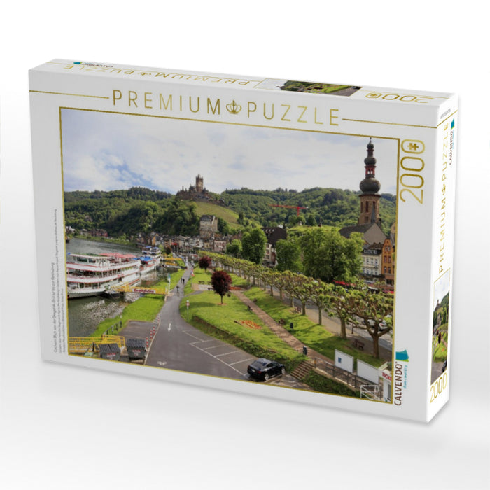 Cochem, Blick von der Skagerak-Brücke bis zur Reichsburg - CALVENDO Foto-Puzzle'