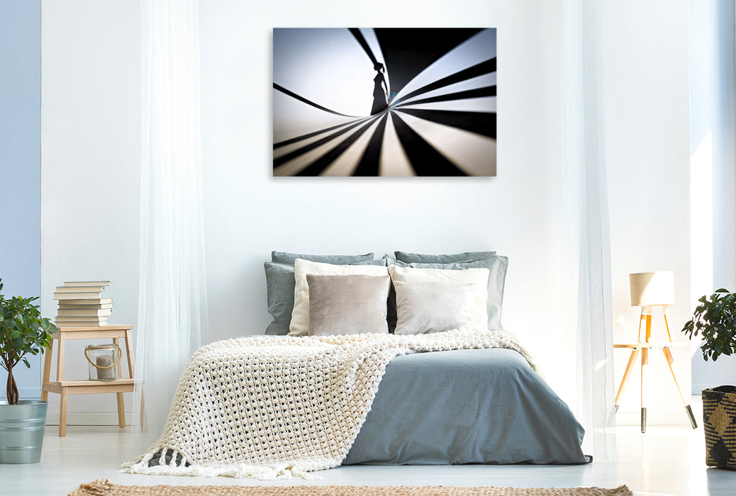Premium Textil-Leinwand Silhouetten, die träumen — Körper als poetische Schatten.