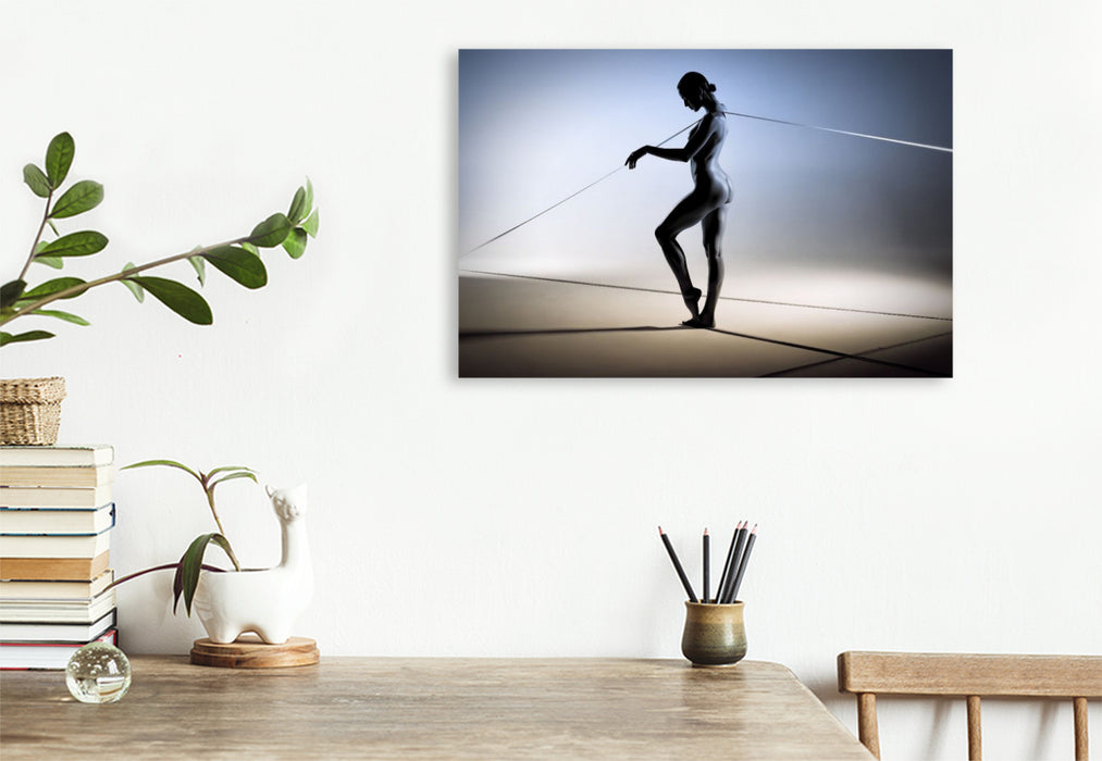 Premium Textil-Leinwand Silhouetten voller Gefühl — Körper als grafische Poesie.