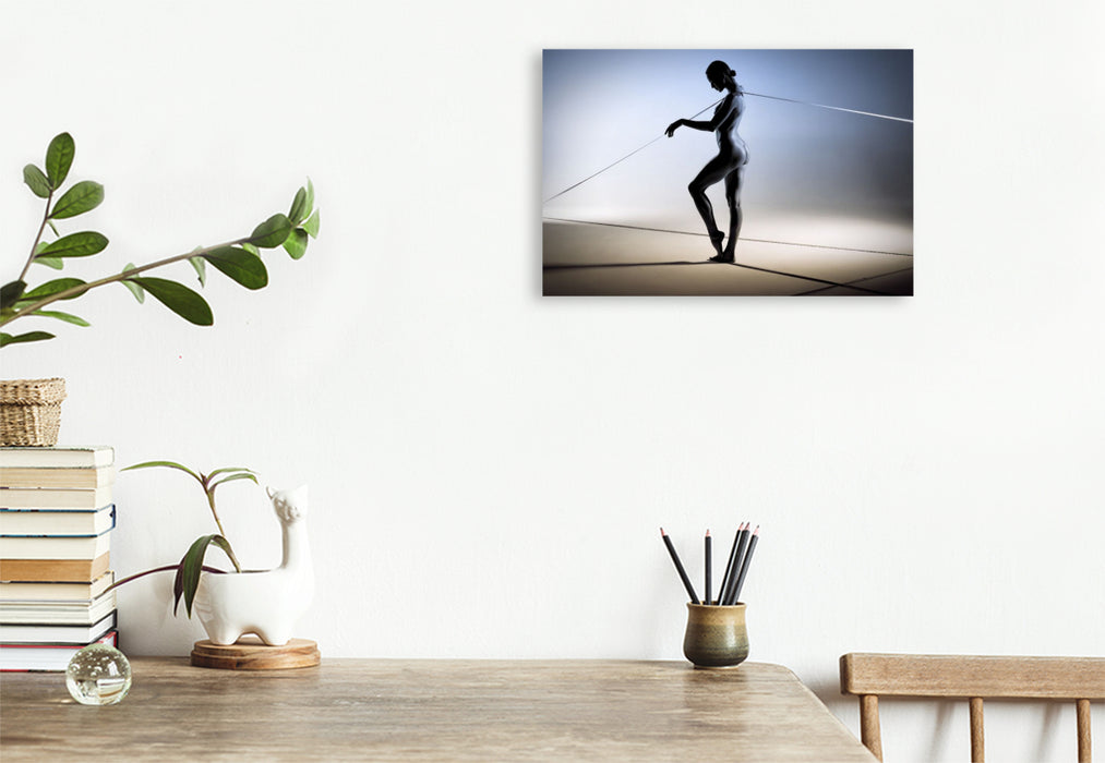 Premium Textil-Leinwand Silhouetten voller Gefühl — Körper als grafische Poesie.