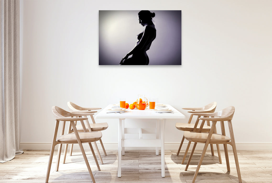 Premium Textil-Leinwand Körper als Silhouettenpoesie — Kunst, die im Kopf weitergeht.