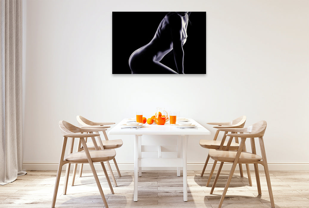 Premium Textil-Leinwand Ein Motiv aus dem Kalender Erotisches Meisterwerk aus feinem Linienwerk und Silhouetten