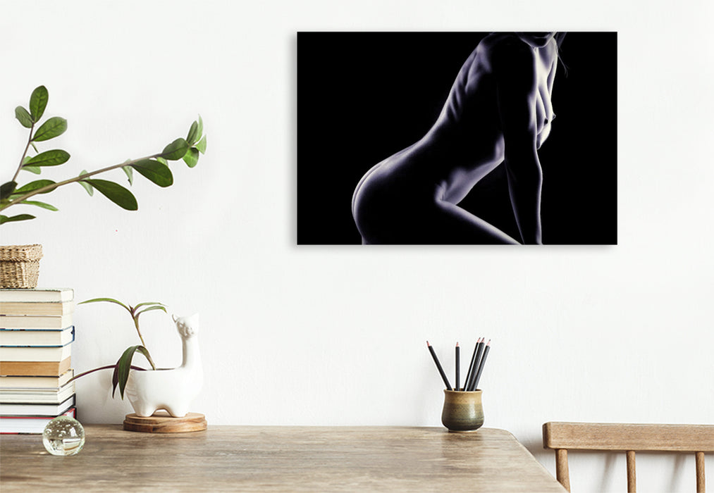 Premium Textil-Leinwand Ein Motiv aus dem Kalender Erotisches Meisterwerk aus feinem Linienwerk und Silhouetten