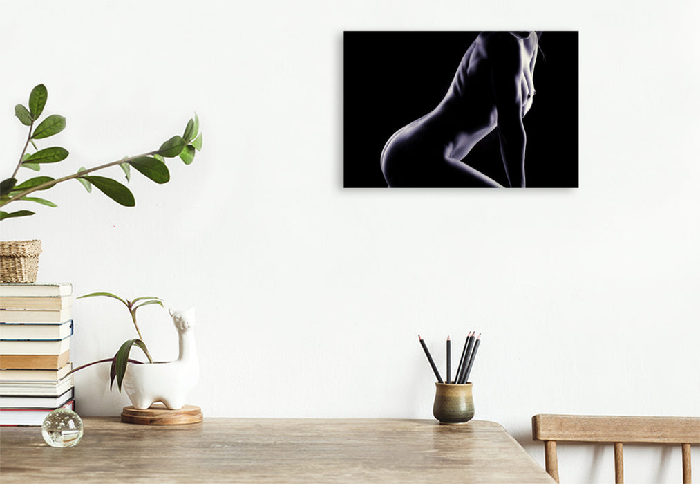 Premium Textil-Leinwand Ein Motiv aus dem Kalender Erotisches Meisterwerk aus feinem Linienwerk und Silhouetten