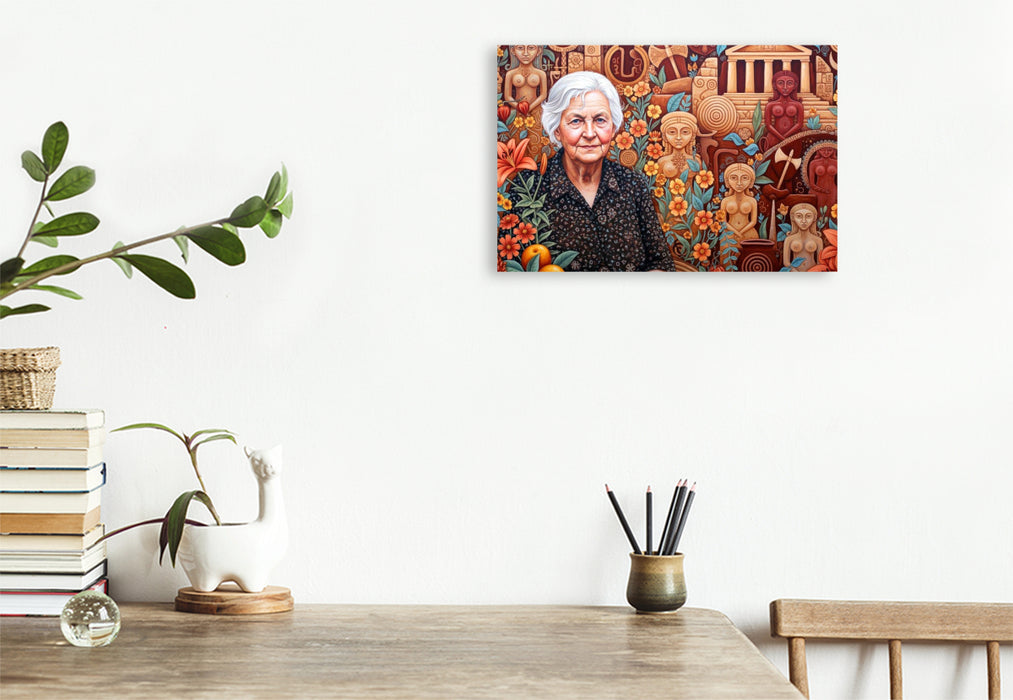Premium Textil-Leinwand Marija Gimbutas (1921–1994), Archäologin, erforschte neolithische Kulturen Europas