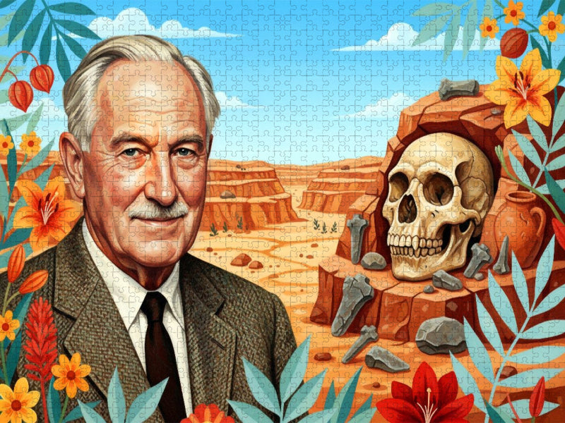 Louis Leakey (1903–1972), Archäologe, entdeckte frühe Menschenspuren in der Olduvai-Schlucht - CALVENDO Foto-Puzzle'