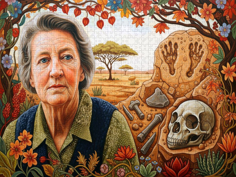 Mary Leakey (1913–1996), Archäologin, entdeckte frühe Menschenfunde in der Olduvai-Schlucht - CALVENDO Foto-Puzzle'