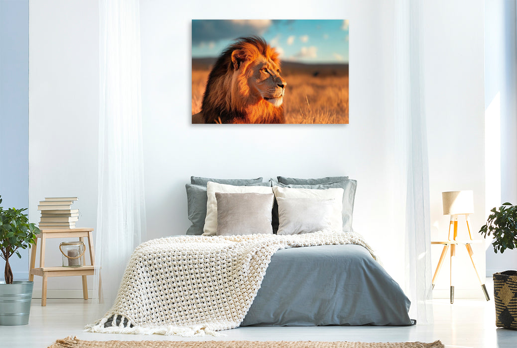 Premium Textil-Leinwand Wächter der Savanne