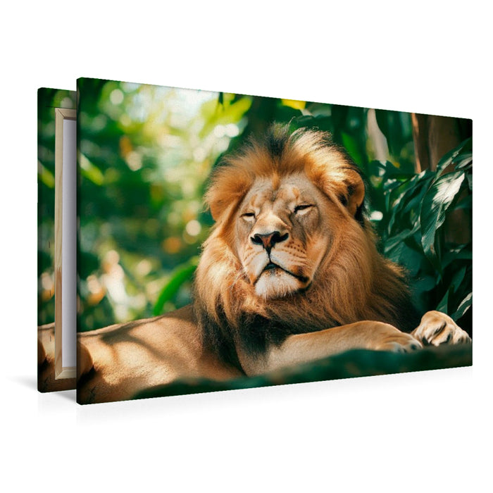 Premium Textil-Leinwand Im Königreich des Löwen