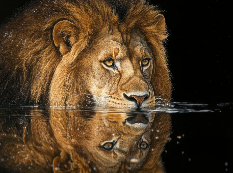 Löwe – König am Wasser - CALVENDO Foto-Puzzle'
