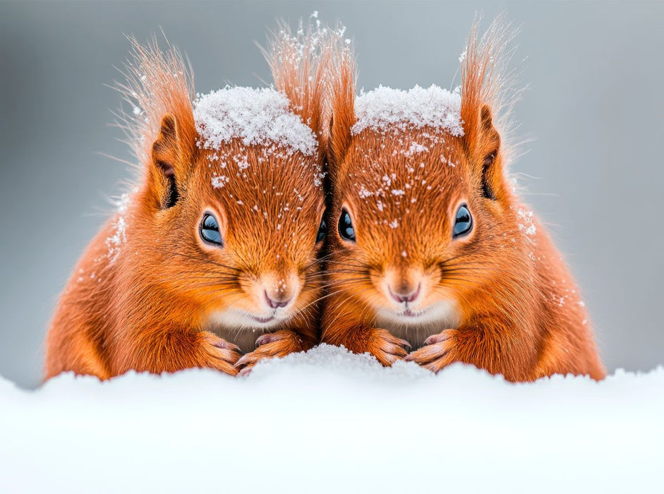 Kuschelige Eichhörnchen im Winterzauber - CALVENDO Foto-Puzzle'