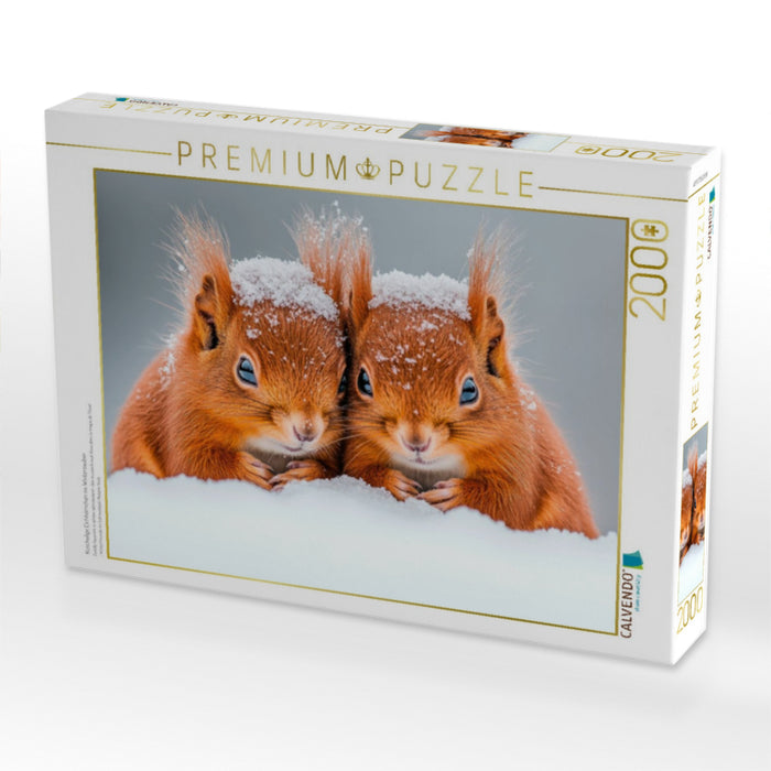 Kuschelige Eichhörnchen im Winterzauber - CALVENDO Foto-Puzzle'