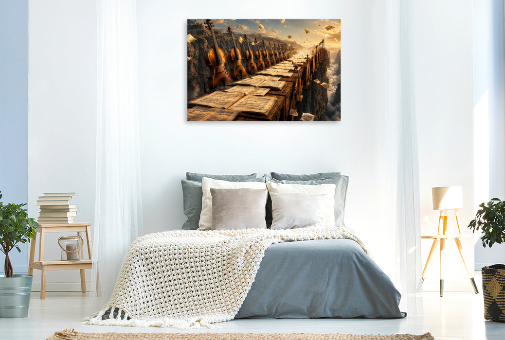 Premium Textil-Leinwand Die Symphonie über den Wolkenschluchten