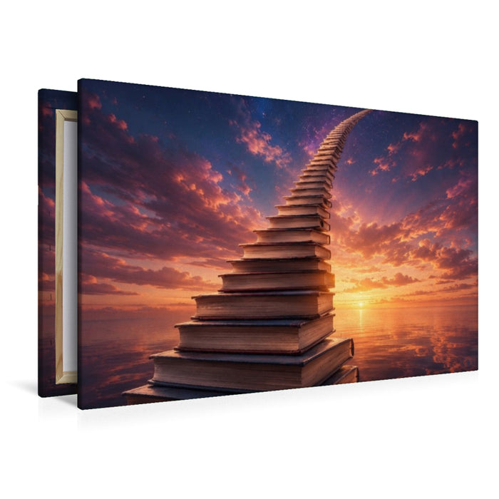 Premium Textil-Leinwand Die Treppe ins Unendliche