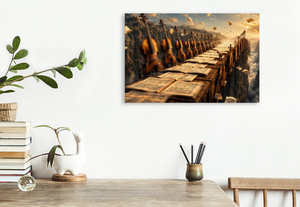Premium Textil-Leinwand Die Symphonie über den Wolkenschluchten