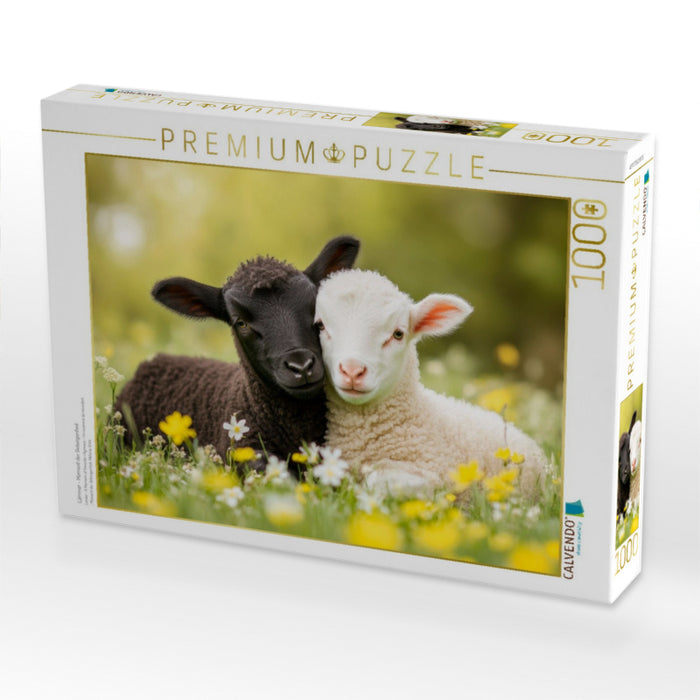 Lämmer - Moment der Geborgenheit - CALVENDO Foto-Puzzle'