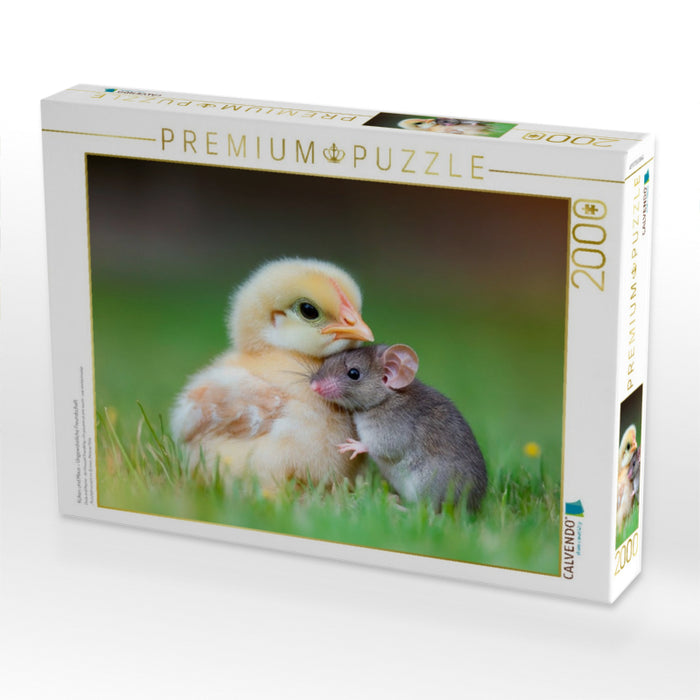 Küken und Maus - Ungewöhnliche Freundschaft - CALVENDO Foto-Puzzle'