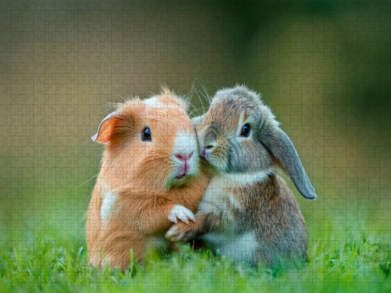 Meerschweinchen und Kaninchen - Sanfte Seelen - CALVENDO Foto-Puzzle'