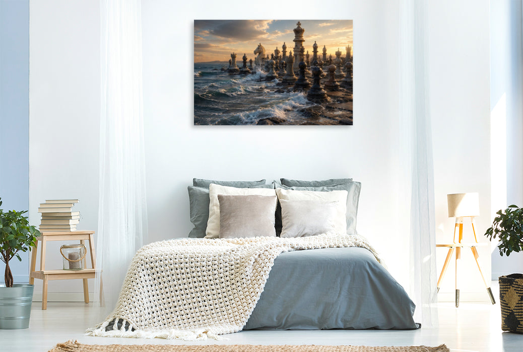 Premium Textil-Leinwand Das Schachbrett der Gezeiten