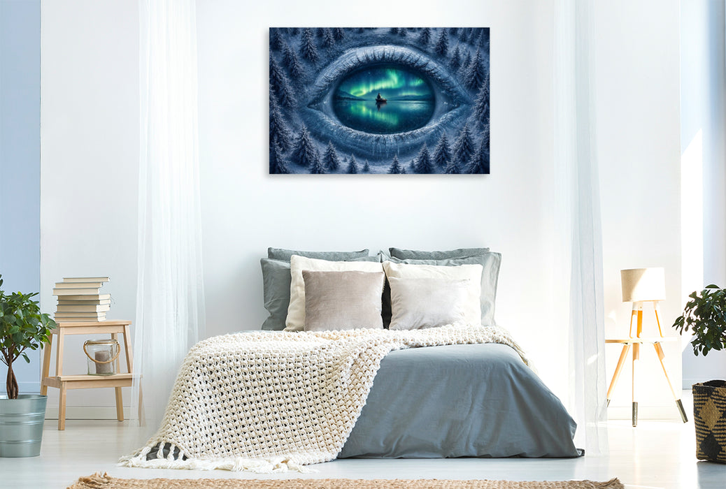 Premium Textil-Leinwand Das Auge des Nordlichts