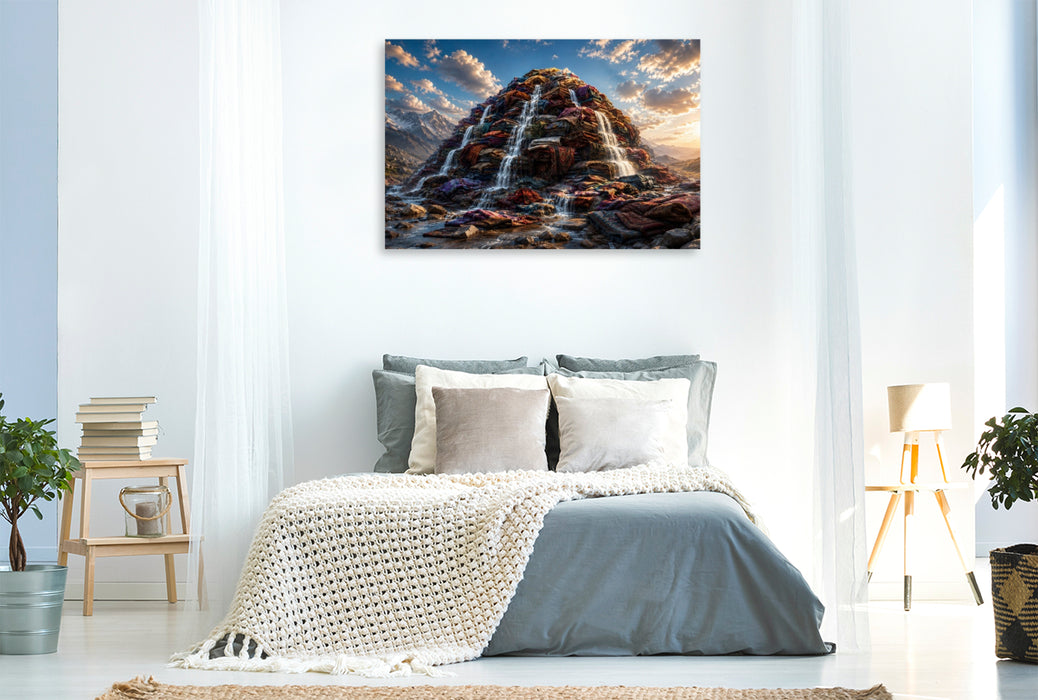Premium Textil-Leinwand Die Stoffberge der Träume