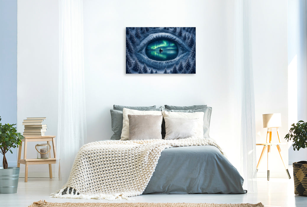 Premium Textil-Leinwand Das Auge des Nordlichts