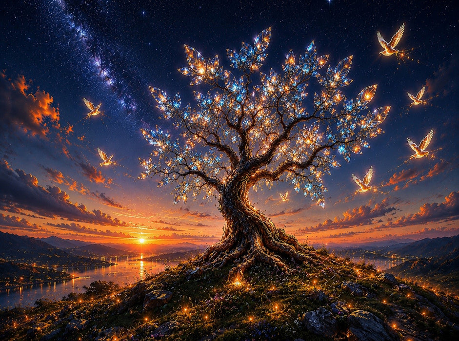 Kristallbaum der Lichtvögel - CALVENDO Foto-Puzzle'