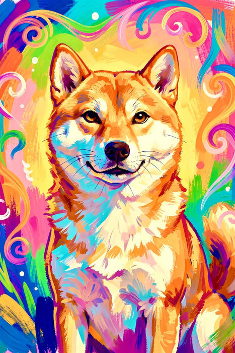 Premium Textil-Leinwand Der Shiba Inu