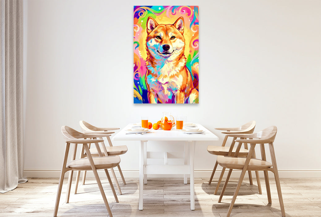 Premium Textil-Leinwand Der Shiba Inu