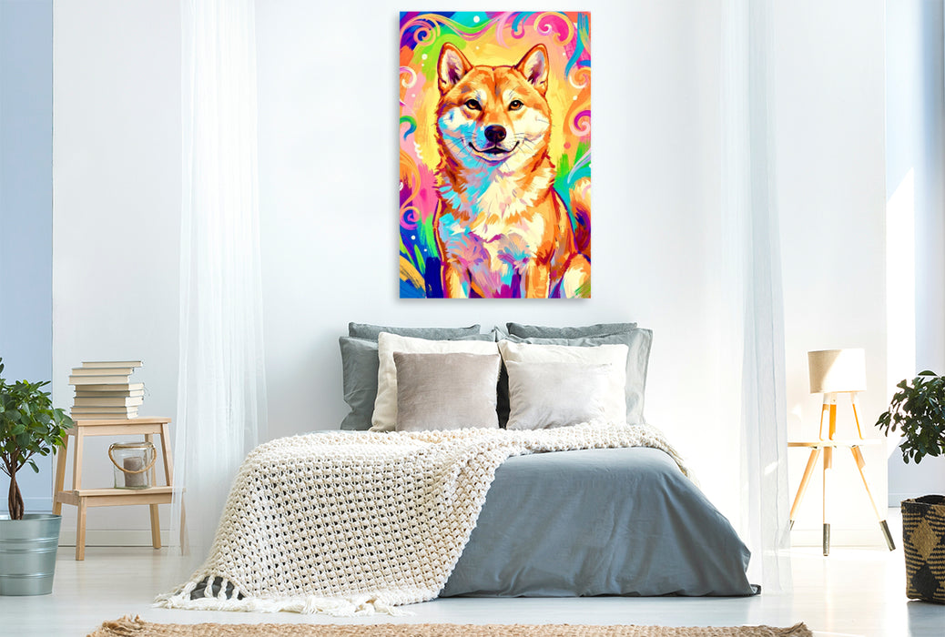 Premium Textil-Leinwand Der Shiba Inu