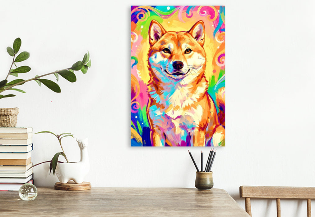 Premium Textil-Leinwand Der Shiba Inu