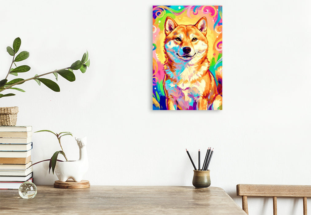 Premium Textil-Leinwand Der Shiba Inu
