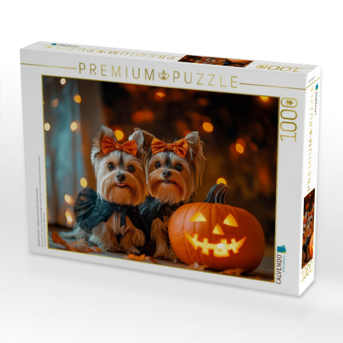 Yorkshire Terrier - Halloween-Freunde im Kerzenschein - CALVENDO Foto-Puzzle'