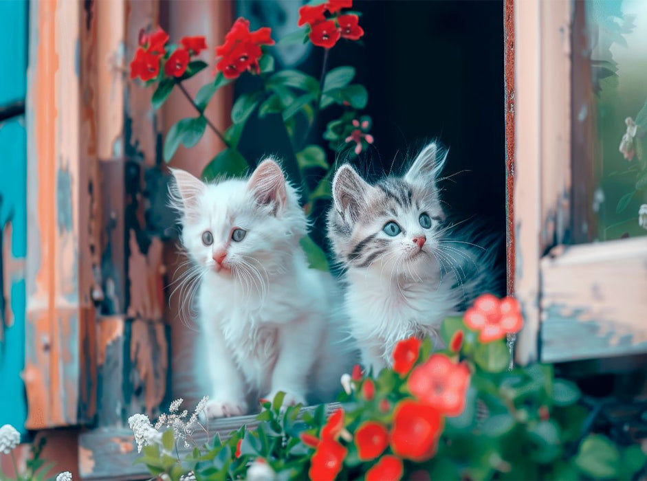 Katzenbabys - Am Fenster zur Welt - CALVENDO Foto-Puzzle'