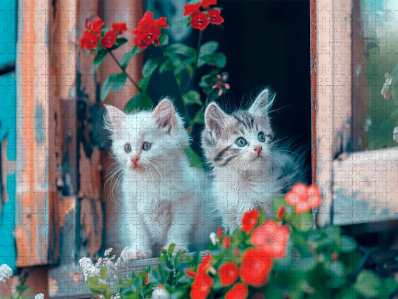 Katzenbabys - Am Fenster zur Welt - CALVENDO Foto-Puzzle'