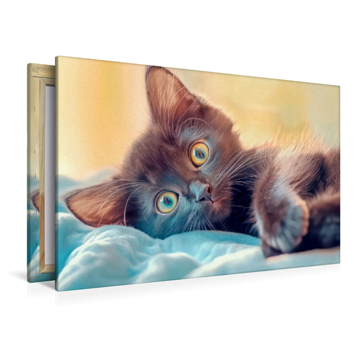 Premium Textil-Leinwand Katzenkinder