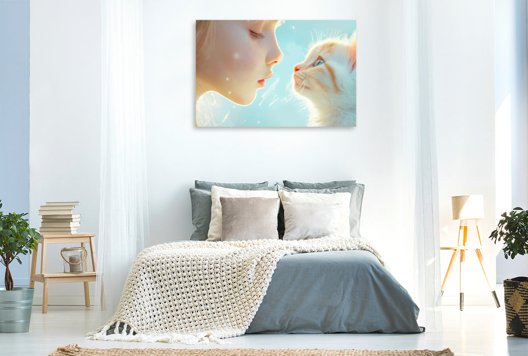 Premium Textil-Leinwand Katzenkinder