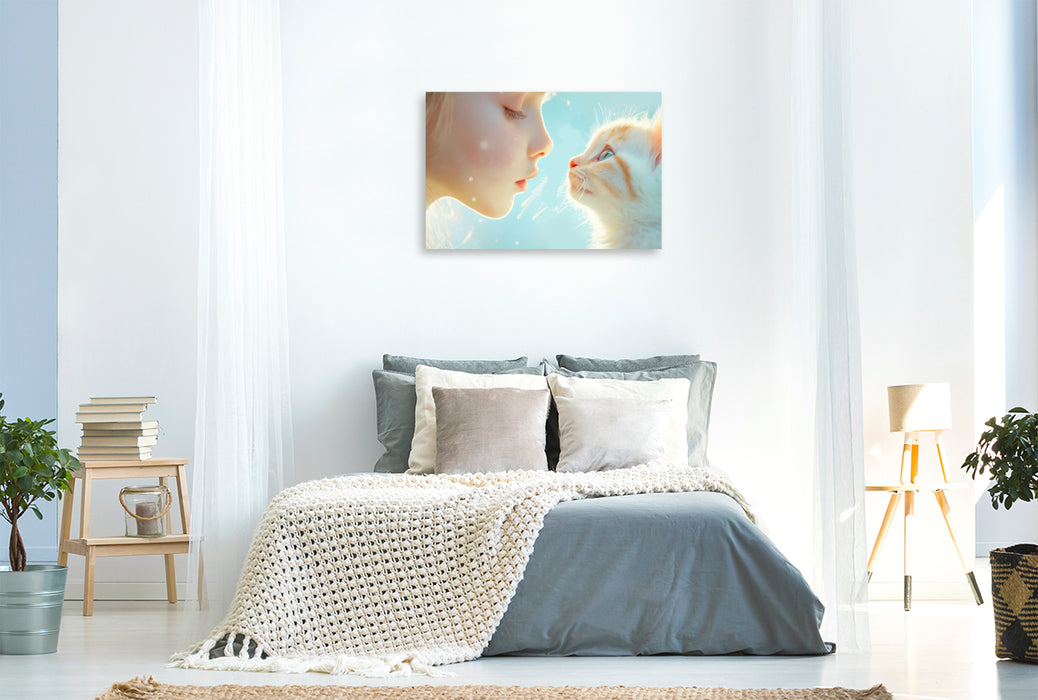 Premium Textil-Leinwand Katzenkinder