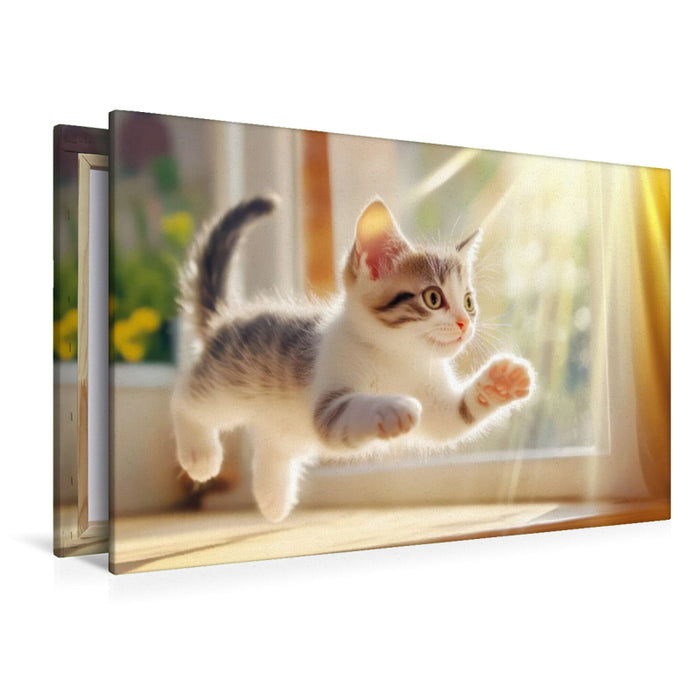 Premium Textil-Leinwand Katzenkinder