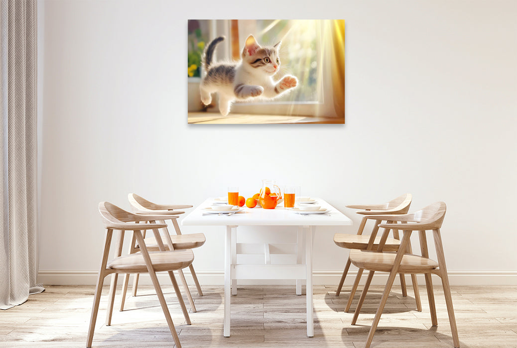 Premium Textil-Leinwand Katzenkinder