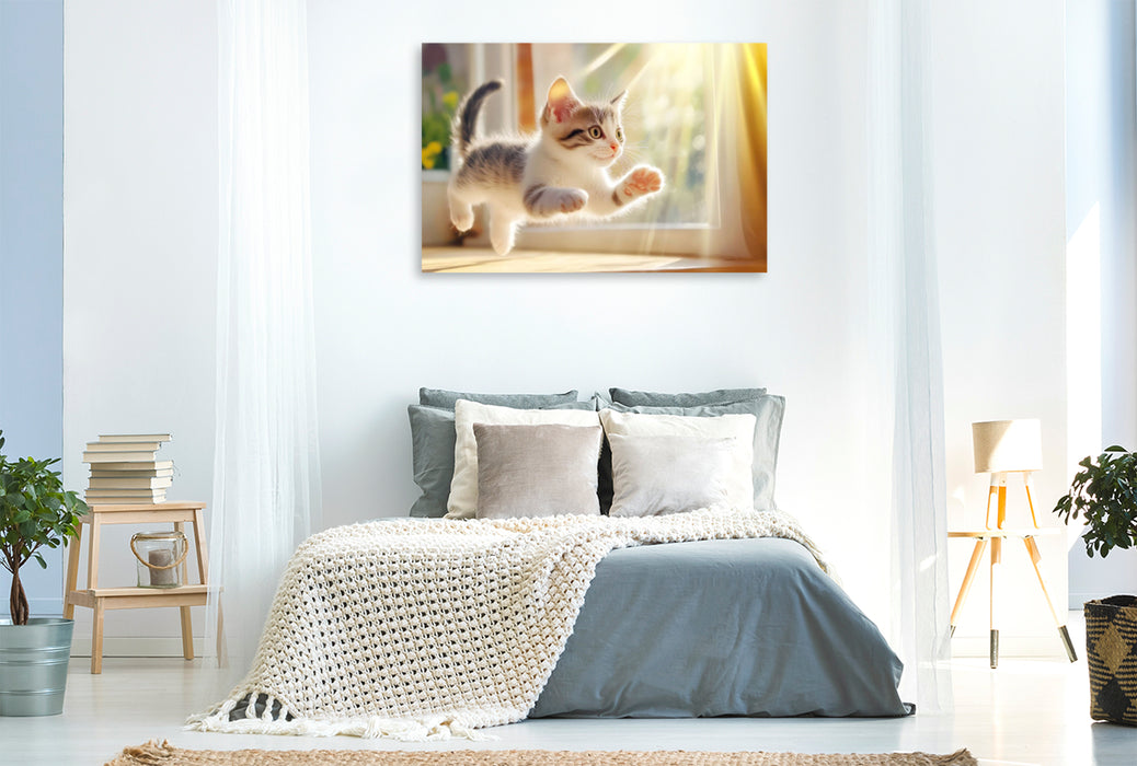 Premium Textil-Leinwand Katzenkinder