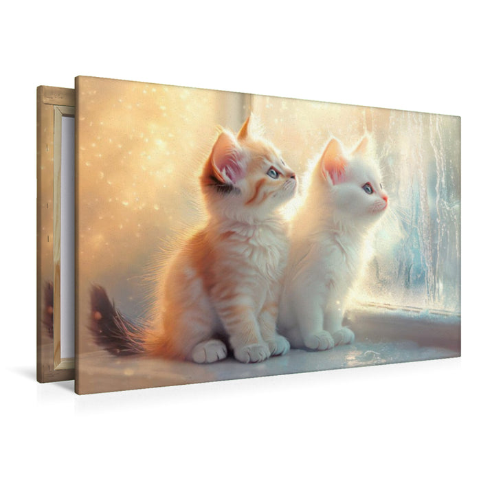 Premium Textil-Leinwand Katzenkinder