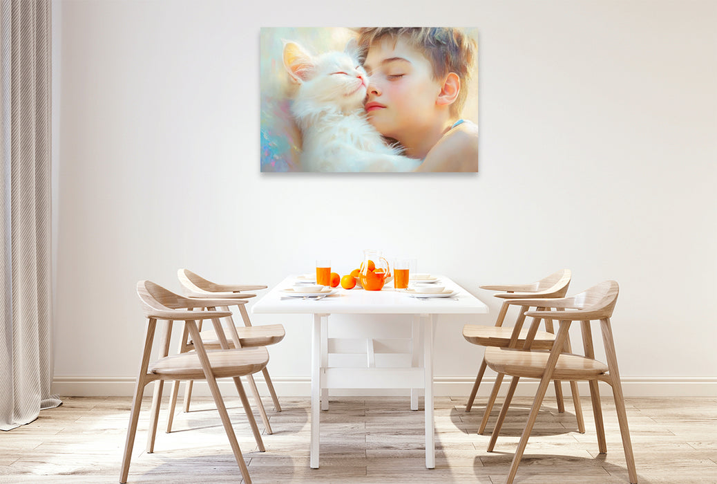 Premium Textil-Leinwand Katzenkinder