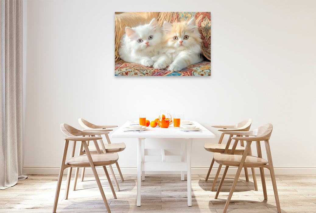 Premium Textil-Leinwand Katzenkinder