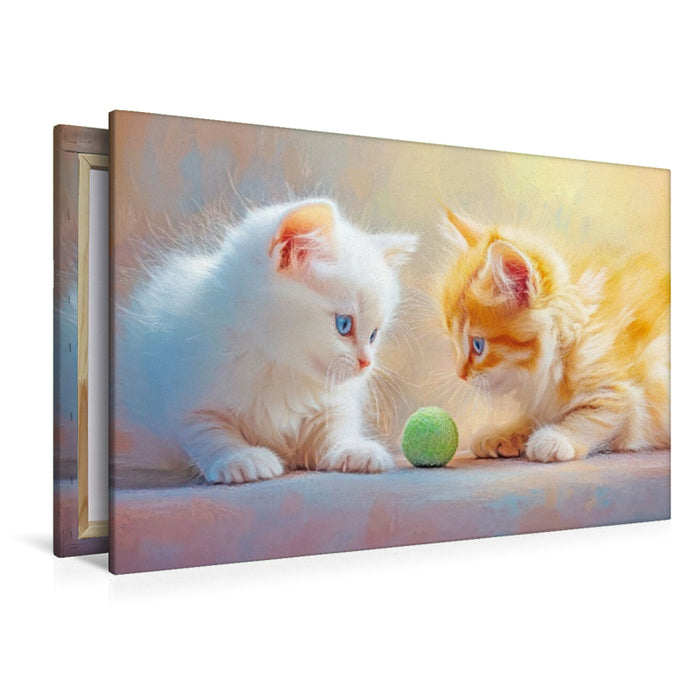 Premium Textil-Leinwand Katzenkinder