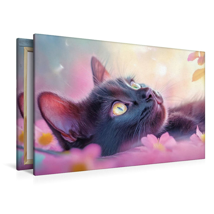 Premium Textil-Leinwand Katzenkinder